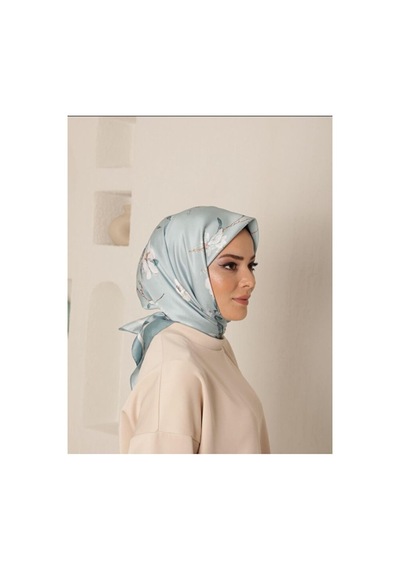 Bushu Çiçek Desenli Twill Eşarp Çok Renkli 21674245