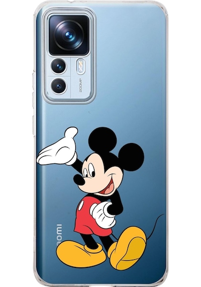 Xiaomi Mi 12t Pro Kamera Korumalı Kapak Mickey Mouse Tasarımlı Şeffaf Kılıf Şeffaf