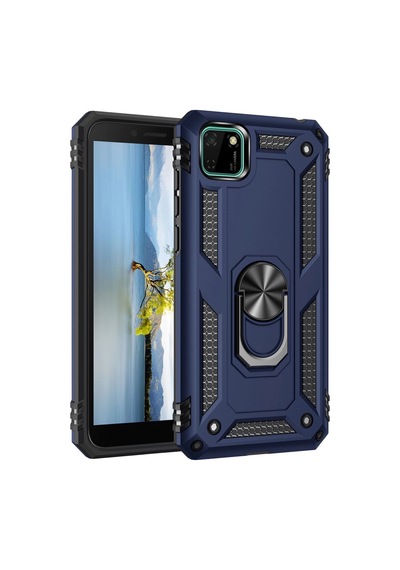 Huawei Y5p Kılıf Sofya Yüzüklü Silikon Kapak - Lacivert -