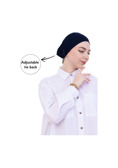 Modish Group Pratik Bone Pamuklu Tesettür İç Bone, Başörtüsü İçin Hazır Viskon Şapka, Namaz Günlük Kullanım İçin Lacivert