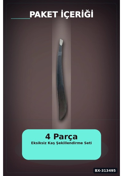 4 Parcali Hassas Kas Bakim Seti Cimbiz Makas Sekillendirme Bicagi Ve Tarak Fircasi Bx-313495