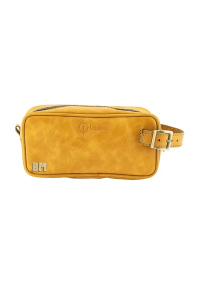 Twingold İsme Özel Dopp Kit Kişisel Bakım Ve Seyahat Çantası - %100 Rainbow Deri - Ac14004 - Hardal Sarısı Hardal