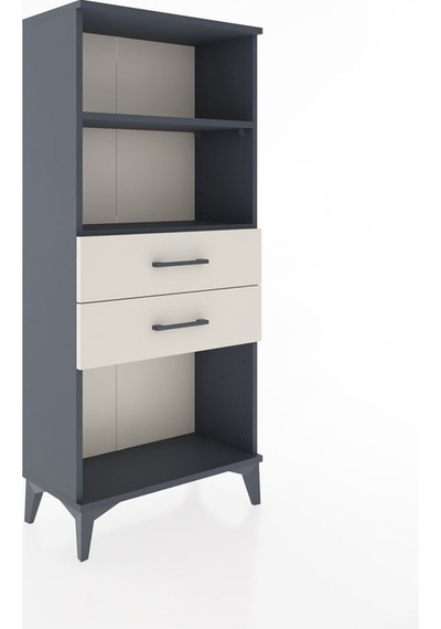 Hyperion Dolap 2 Raflı 2 Çekmeceli 60x44x134 Antrasit-aytaşı Antrasit