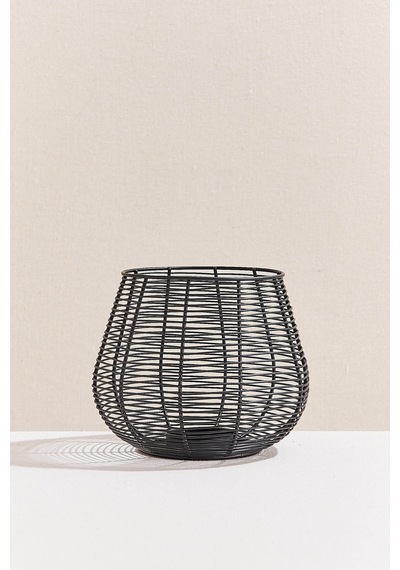 Pasabahce Wire Metal Tealight Mumluk L - 1 Adet Siyah