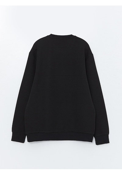 Lcw Vision Siyah Bisiklet Yaka Uzun Kollu Erkek Sweatshirt