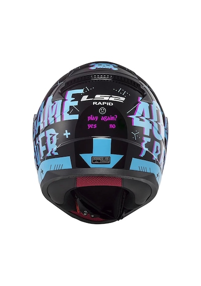 LS2 Rapid Player Siyah - Mavi Kask