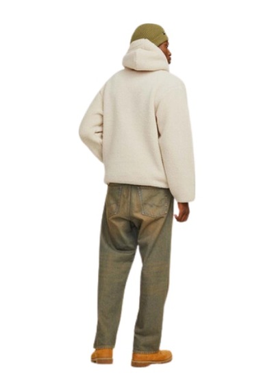 Jack & Jones Erkek Göğüs Baskılı Teddy Sweatshirt 12263011 Bej