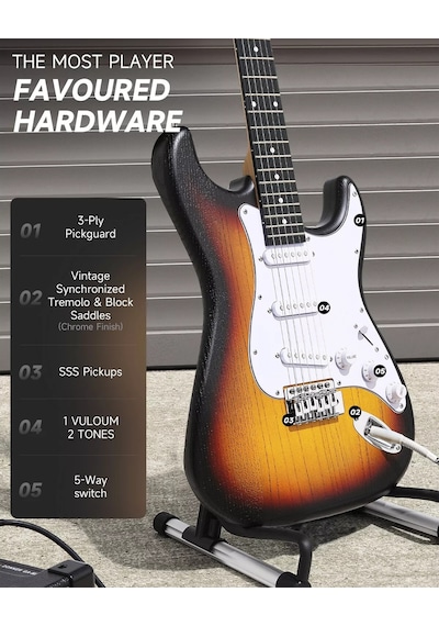 Donner Dst-80 St Elektro Gitar Seti Sunburst