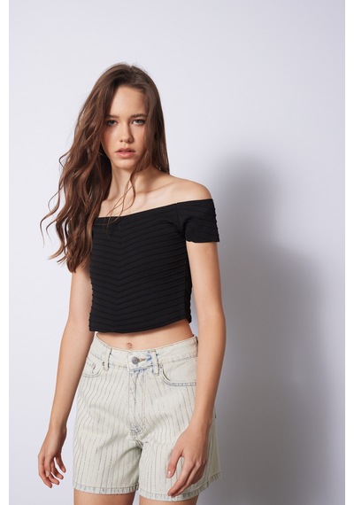 Triko Korse Top Sıyah