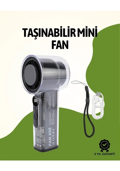 Hubrendy  Sessiz Çalışan Taşınabilir Fan Dijital Göstergeli 100 Kademeli Hız Ayarı