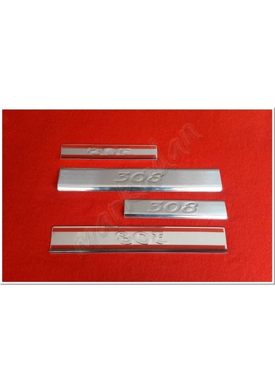 Markadan Peugeot 308 Krom Kapı Eşiği Baskı 2007-2013 4 Parça  Pasl