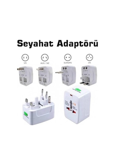 Universal Çoklu Priz Çevirici Dönüştürücü Seyahat Adaptörü, 150+ Ülke Al-ın-one