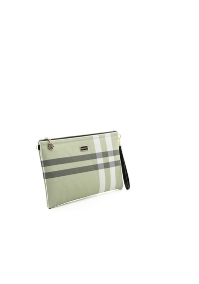 Silver Polo Sp1034 Kadın Portföy & Clutch Ekose A.yeşil-kemik
