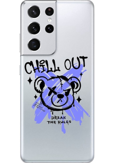 Samsung Galaxy S21 Ultra Uyumlu Şeffaf Kılıf Graffiti 8 Tasarımlı