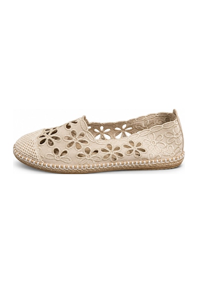 Stepmark Annecy Bej Çiçek Desenli Kadın Espadril Standart