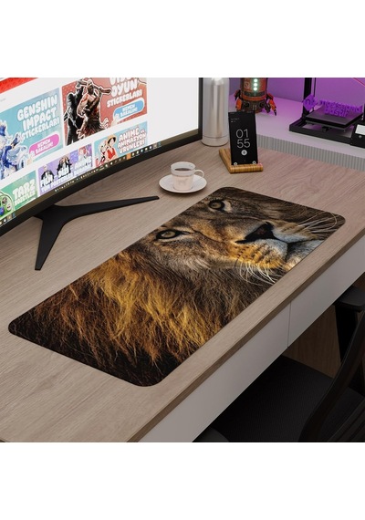Aslan Oyuncu Gaming Mouse Pad Kauçuk Kaymaz Taban Mousepad V5, 70x30 Xl