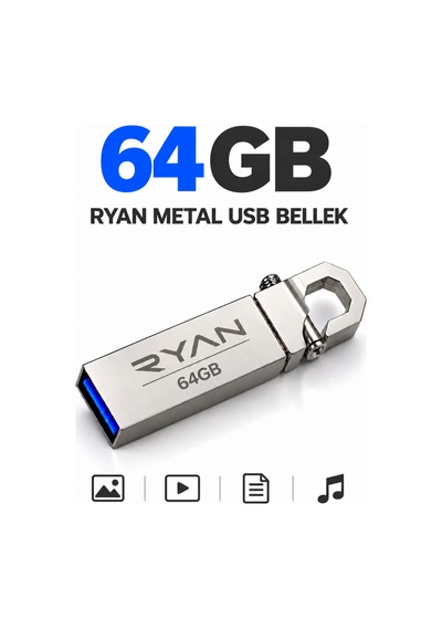 128 Gb Metal Usb Bellek Flash Disk Usb 3.0 Flash Bellek Anahtarlıklı