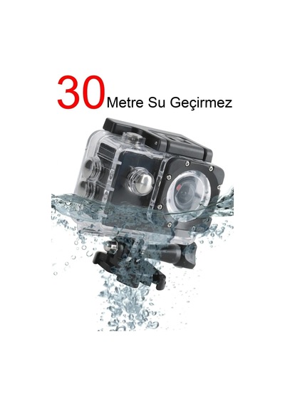4k Ultra Hd 12mp Wifi Waterproof 30m Su Geçirmez Aksiyon Kamera Siyah - 644393028 Siyah