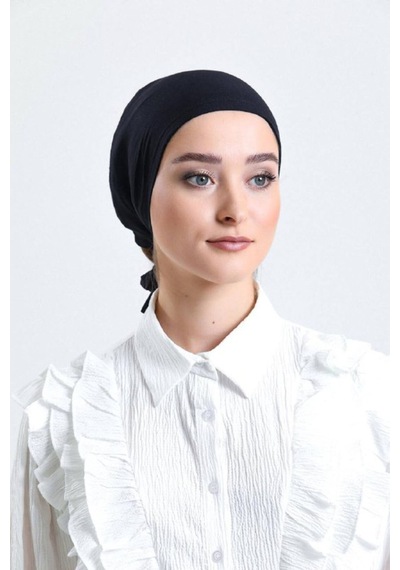 Aldaiyr Düz Dikişsiz Penye Bone Siyah
