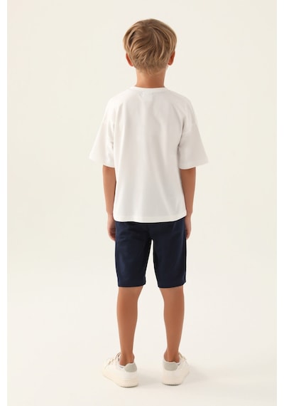 U.s. Polo Assn Lisanslı Brush Pattern Krem Erkek Çocuk Bermuda Takım 5274-43029 Krem