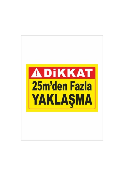 İş Makinesi Uyarı Stickerı 2 Adet - 25m'den Fazla Yaklaşma 30x20 Cm Yapışkanlı Folyo