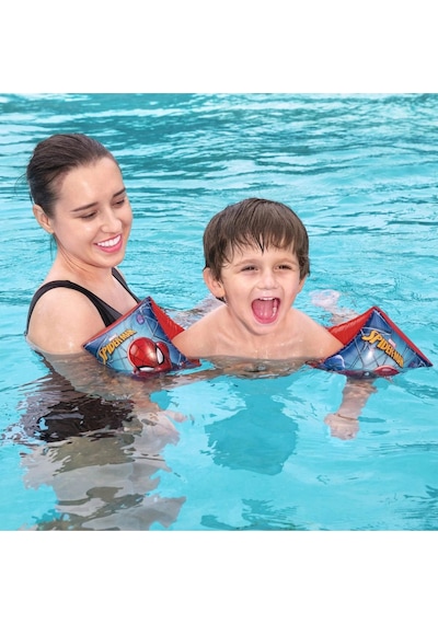 Spiderman Örümcek Adam Figürlü Deniz Havuz Çocuk Yüzücü Kolluk - 3 - 6 Yaş Arası - 23 X 15 Cm Çok Renkli