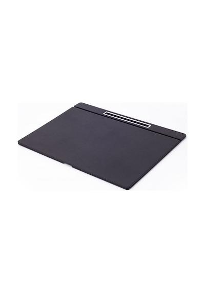 Turgut Office Deri Kapaklı Masa Sümeni Düz Siyah Krom Detaylı 50 x 35 CM