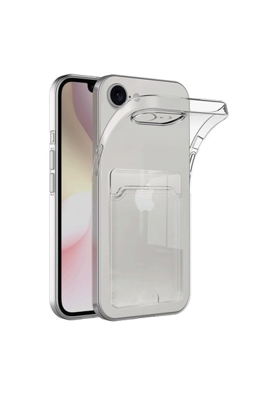 Apple iPhone  Uyumlu  16e Kılıf Kart Şeffaf Silikon - Şeffaf