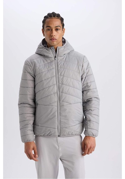 DeFactoFit Su İtici Regular Fit Kapüşonlu Fermuarlı Dokuma Mont D6183AX25SPGR456