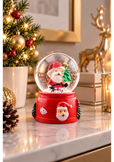 Led Işıklı Mini Noel Baba Kar Küresi 7 Cm 2027 Yeni Yıl Temalı Dekoratif Biblo Yılbaşı Hediyesi