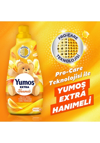 Yumoş Extra Canlı Renkler Amber + Hanımeli + Orkide Çamaşır Yumuşatıcısı 3 x 1440 ML