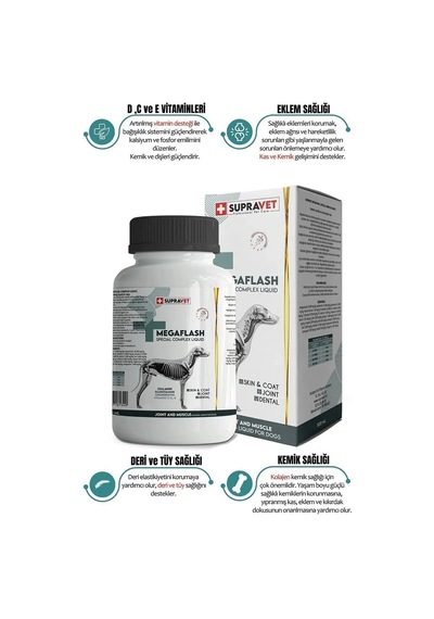 Supravet Mega Flash Xxl Köpek Eklem Ve Kas Geliştirici Likit 500 Ml