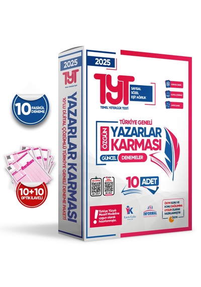 2026 YKS-TYT Yeni Sistem Yazarlar Karması Türkiye Geneli KURUMSAL 10lu Dijital Çözümlü Deneme Paketi