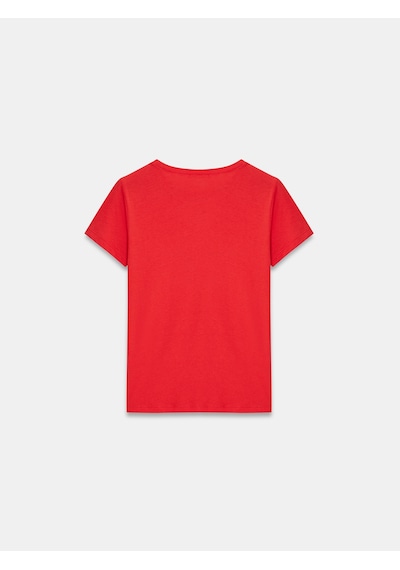 Dilvin 32852 Basic T-shirt-kırmızı