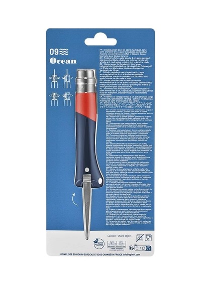 Opinel N 9 Ocean Kırmızı Saplı Denizcilik Kamp Çakısı Çok Renkli