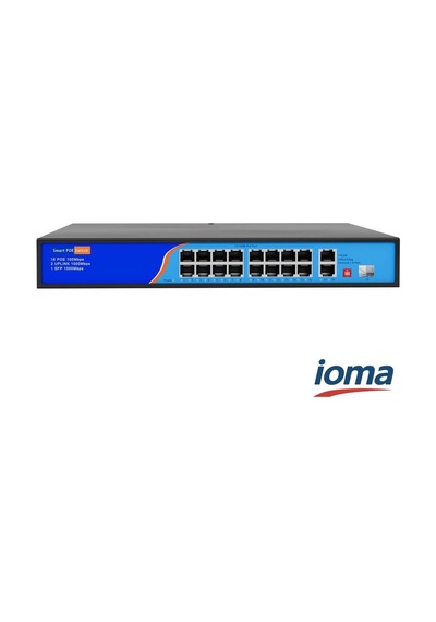 16 Port 10/100/1000 Poe Switch Io-sf16021g