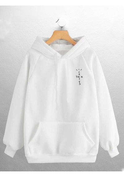 Macklin Unisex Kadın Erkek Cactus Jack Travis Scott Baskılı Sweatshirt Beyaz Mck0682 Beyaz