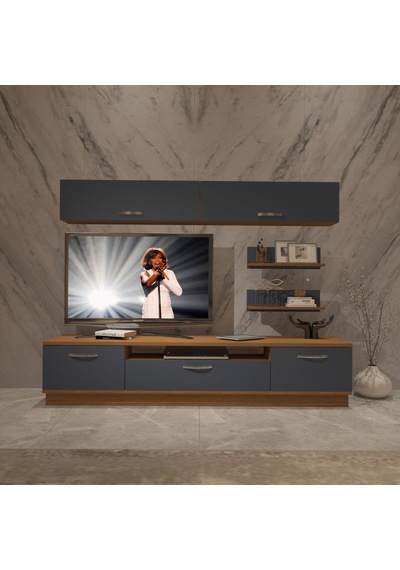 Decoraktiv Trendstyle 5 Mdf Tv Ünitesi Tv Sehpası Ceviz - Antrasit