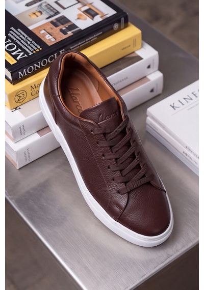 Liarca Ghostwood - Hakiki Deri Sararmaz Faylon Taban Kahverengi Beyaz Erkek Sneaker Ayakkabı Kahverengi - Beyaz