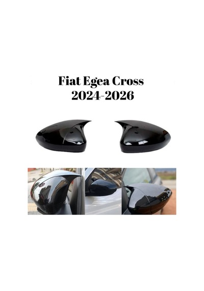 Fiat Egea Cross 2024 2025 2026 Uyumlu Araca Özel Yarasa Batman Piano Black Ayna Kapağı Takımı