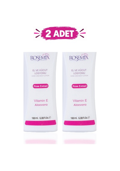 Rosemix - 481 - - Gül Özlü Alovera Vitamin-e El Ve Vücut Losyonu - 2 Adetlik - Zngzrmll - Set Ürün