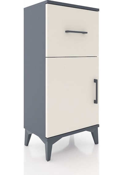 Arges Komodin Tek Raflı Tek Çekmeceli Tek Kapaklı 44x30x96 Antrasit-aytaşı Antrasit