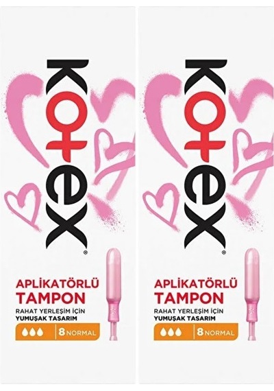 Kotex Aplikatörlü Tampon Normal 16 Lı Set 2pk 8