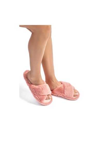 Twigy Çapraz Peluş Kadın Ev Terliği Pembe 36/41 CC0184 Pembe