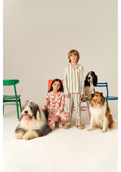 Penti Kız Çocuk Pembe Fur-ever Friends Pamuklu Uzun Kollu 2li Pijama Takımı