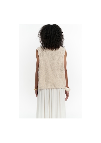 Mai Collection Mai Studios Co. Knitle Rahat Kalıp Triko Bej Crop Bej