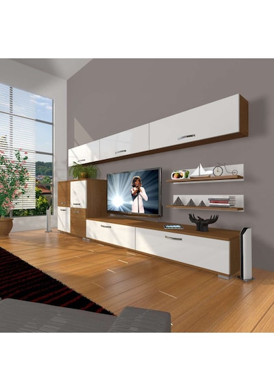 Decoraktiv Eko 8 Slm Std Tv Ünitesi Tv Sehpası Ceviz - Beyaz