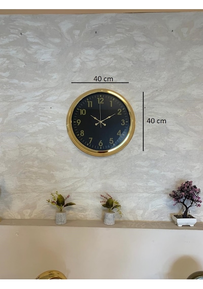 Golden Night Luxury 40 Cm Metal Duvar Saati Çok Renkli