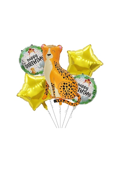 Yüksek Kalite 15 Adet Kaplan Safari Konsept Folyo Balon Seti Kaplan Folyo Balon Doğum Günü Balonu Renkli