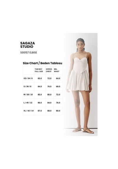 Sagaza Studio Ss6157 Sırtı Bağlamalı Mini Balon Elbise BEJ